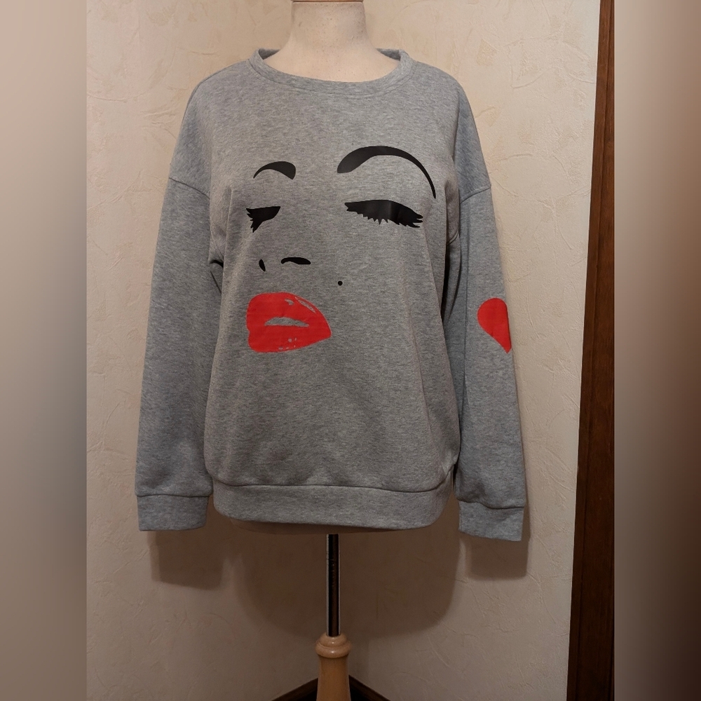 Marilyn Monroe gray sweatshirt oversized extra large